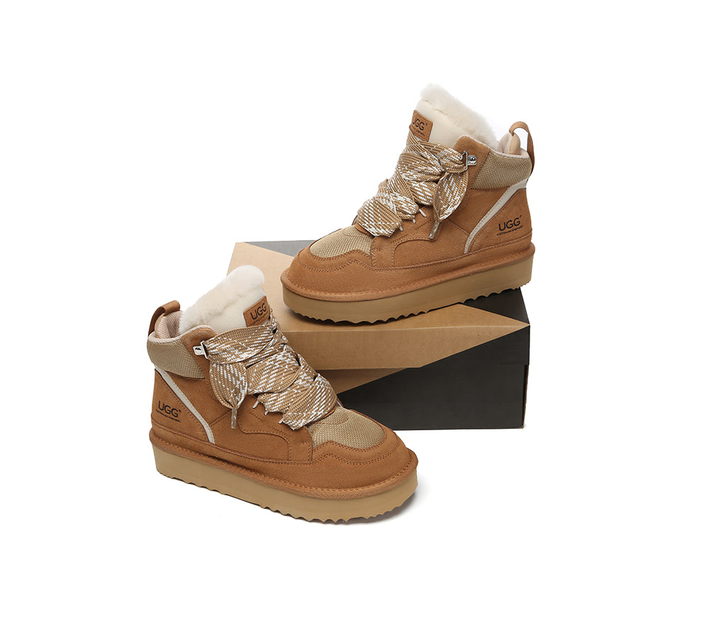AUSTRALIAN SHEPHERD® UGG Boots Women Lace Up Ankle Platform Samir