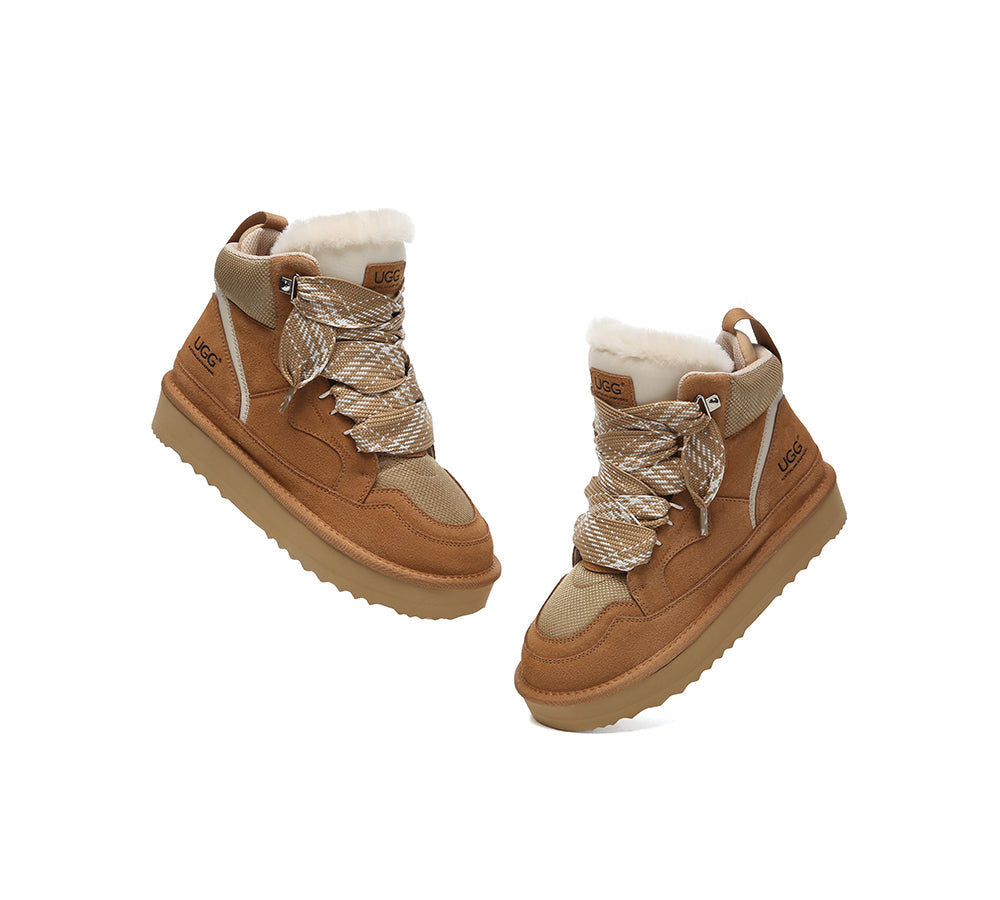 AUSTRALIAN SHEPHERD® UGG Boots Women Lace Up Ankle Platform Samir