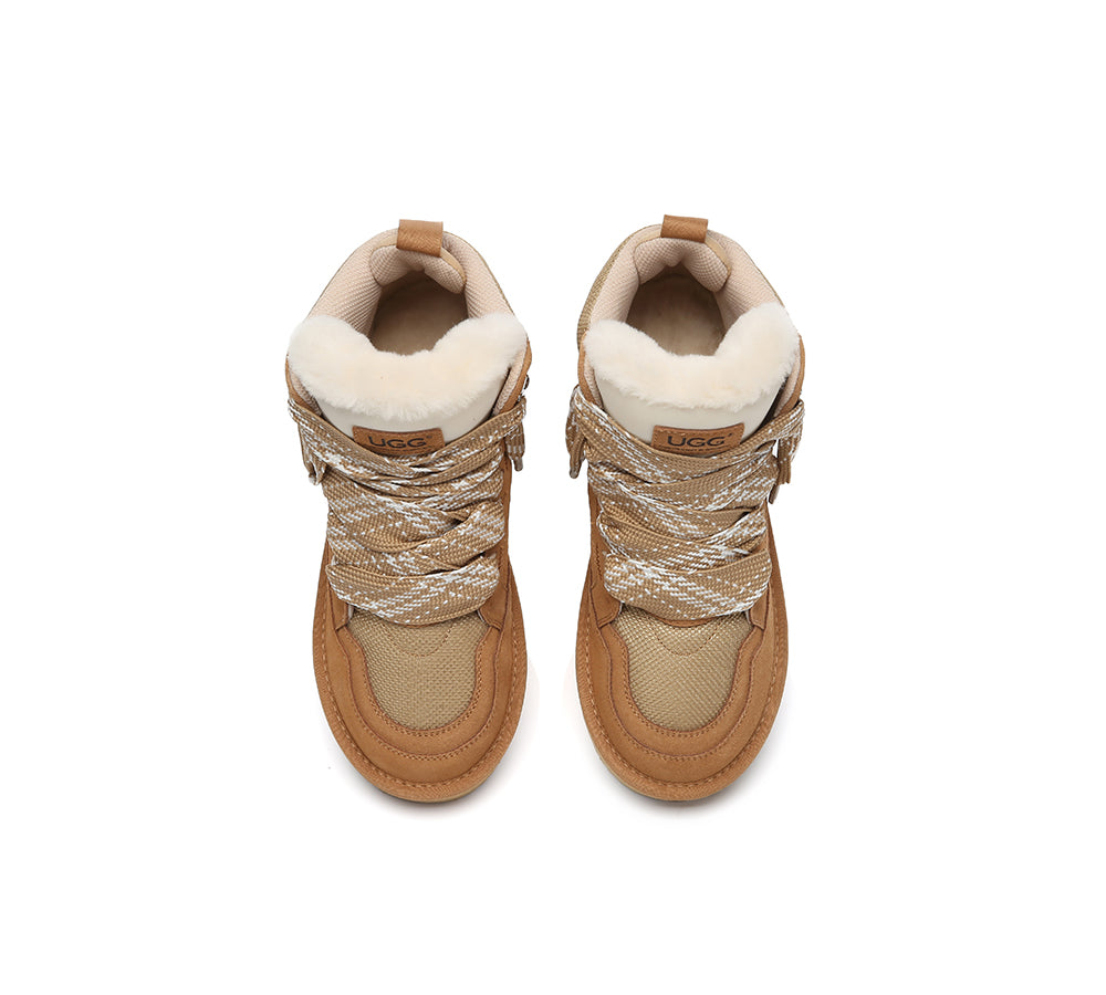 AUSTRALIAN SHEPHERD® UGG Boots Women Lace Up Ankle Platform Samir
