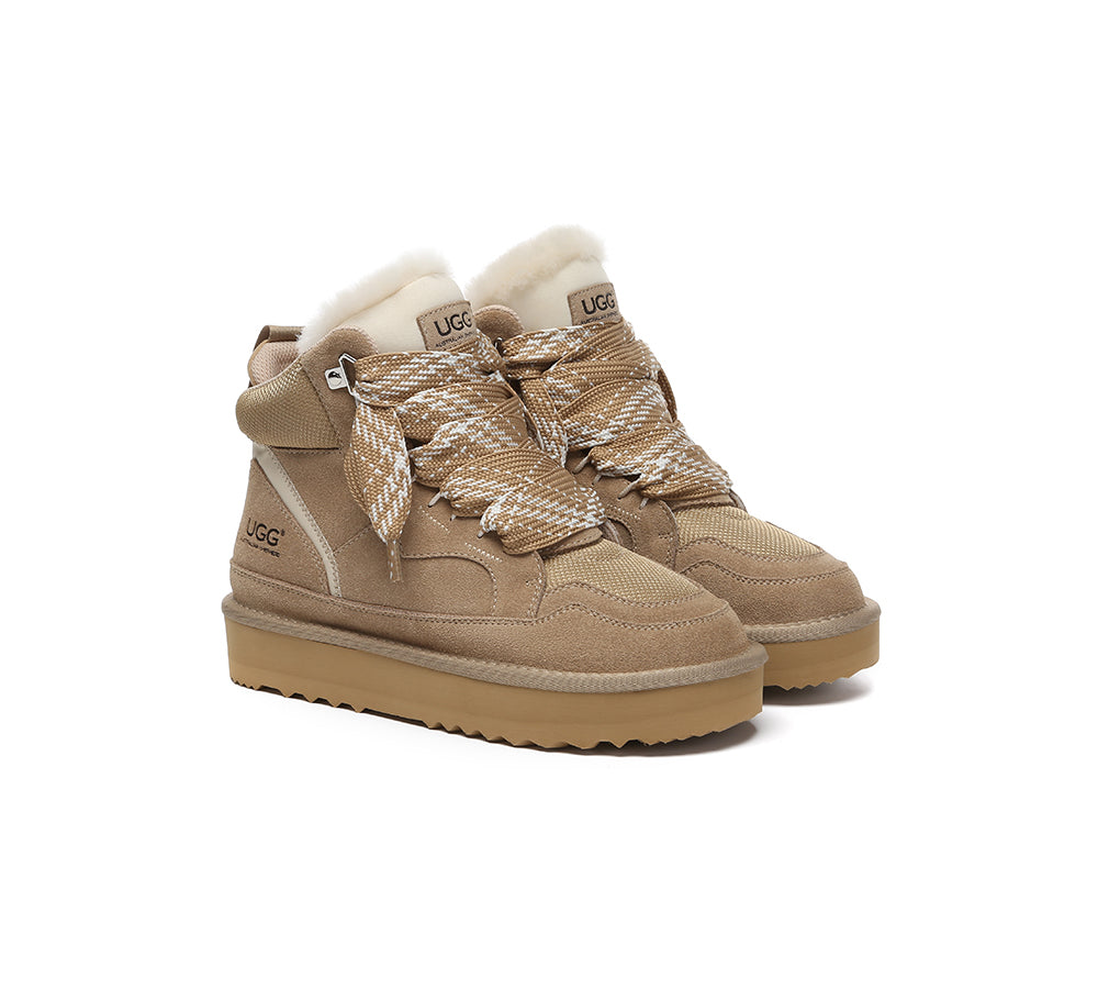AUSTRALIAN SHEPHERD® UGG Boots Women Lace Up Ankle Platform Samir