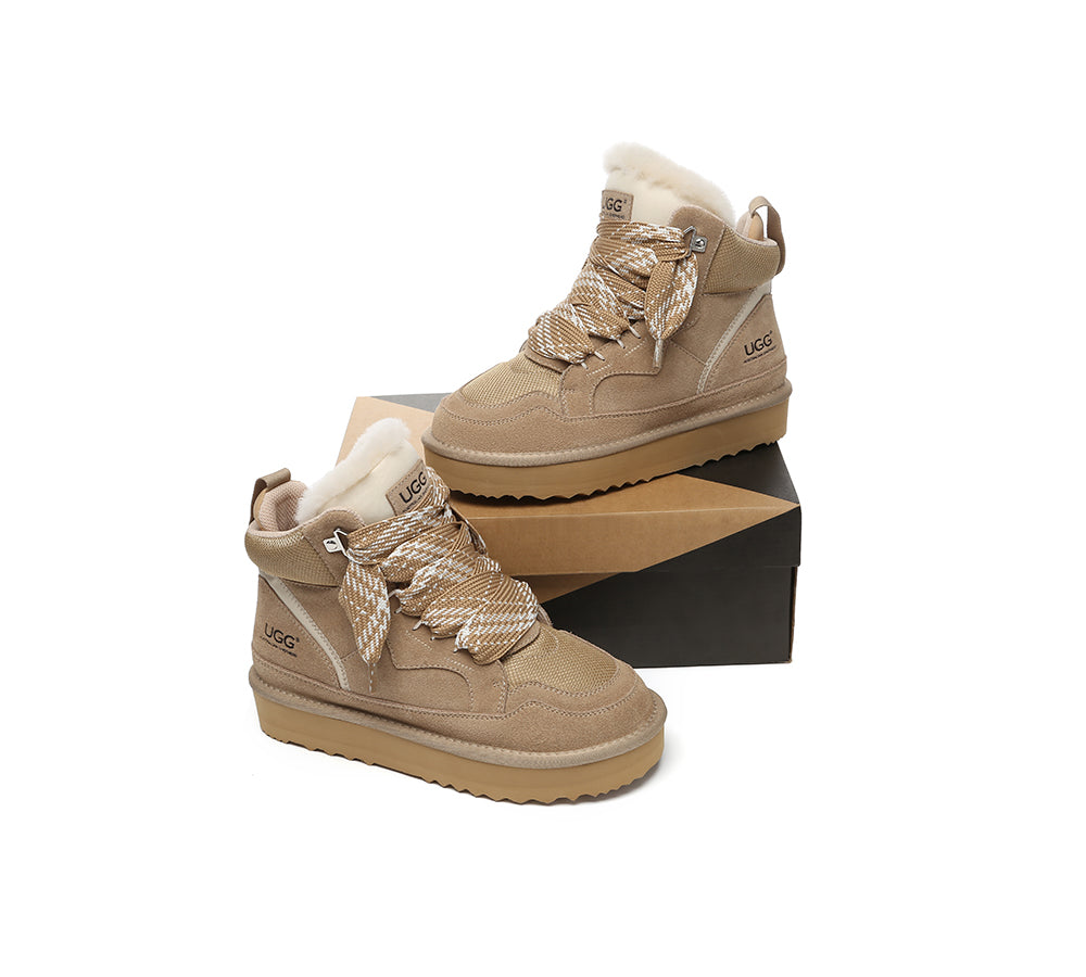 AUSTRALIAN SHEPHERD® UGG Boots Women Lace Up Ankle Platform Samir