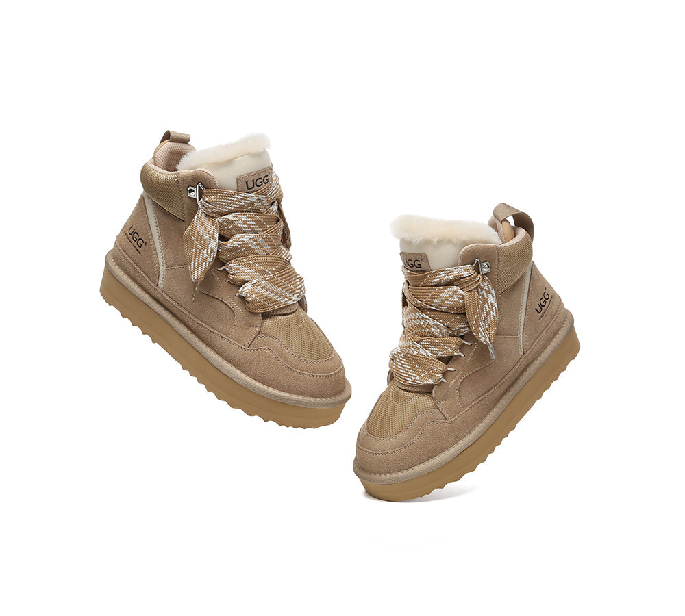 AUSTRALIAN SHEPHERD® UGG Boots Women Lace Up Ankle Platform Samir