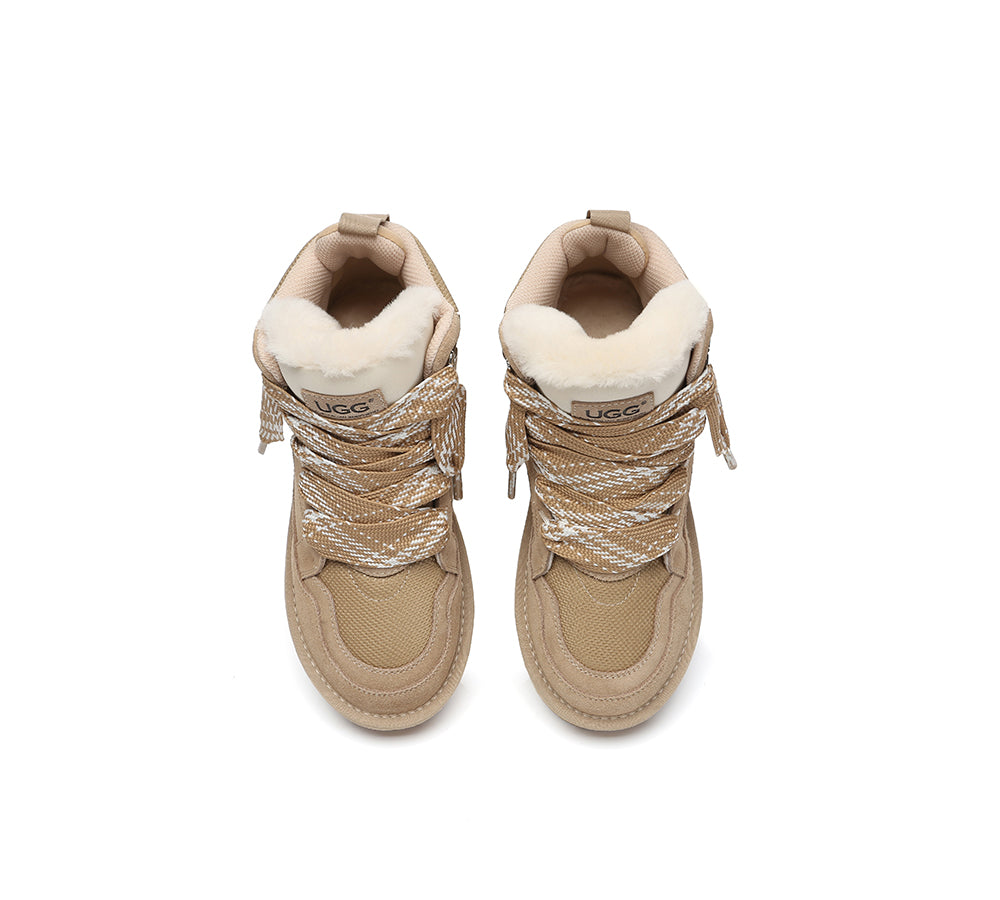 AUSTRALIAN SHEPHERD® UGG Boots Women Lace Up Ankle Platform Samir