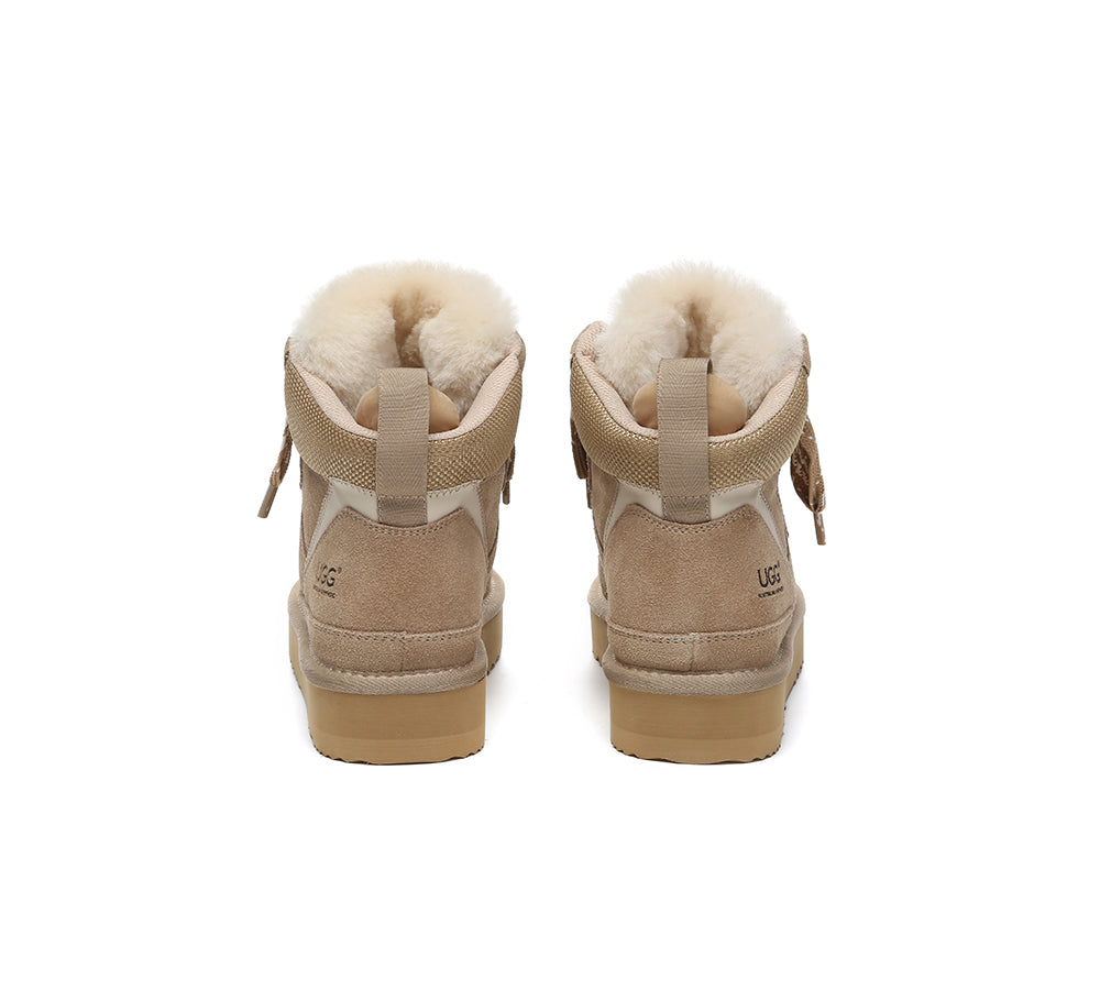 AUSTRALIAN SHEPHERD® UGG Boots Women Lace Up Ankle Platform Samir