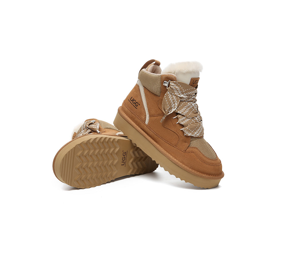 AUSTRALIAN SHEPHERD® UGG Boots Women Lace Up Ankle Platform Samir