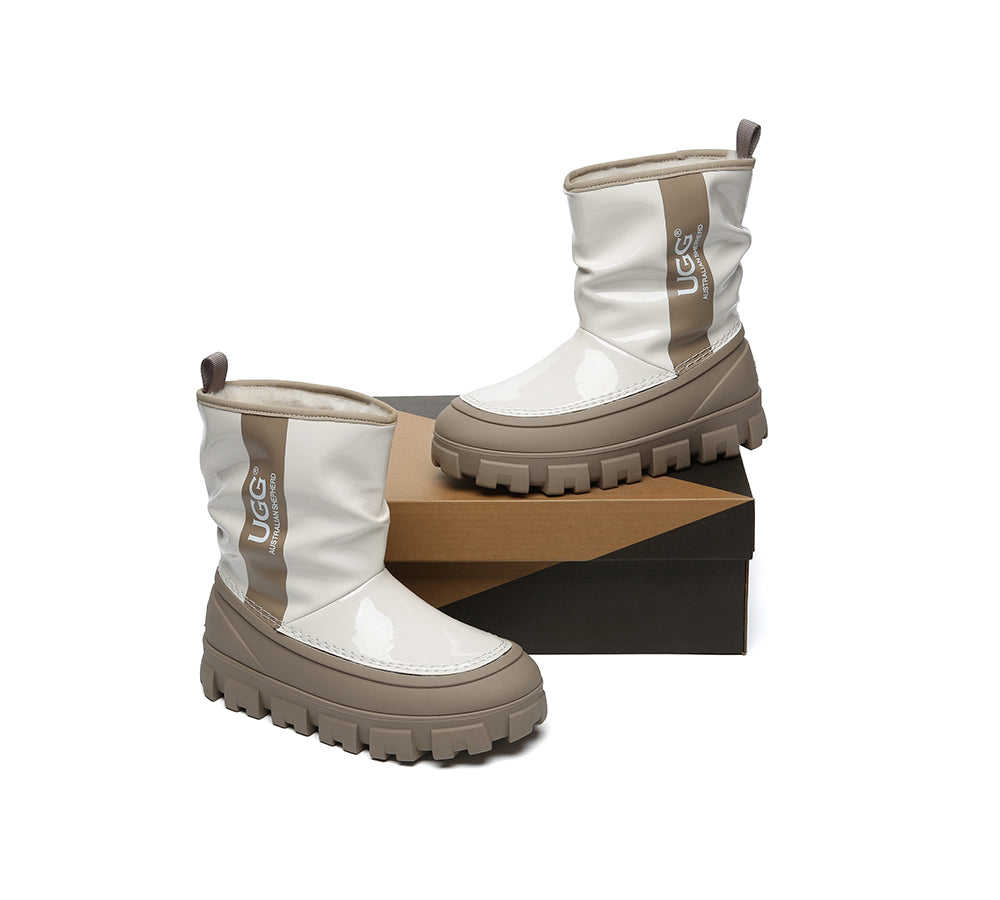 AUSTRALIAN SHEPHERD® UGG Boots Women Sheepskin Wool Waterproof Chunky Wren