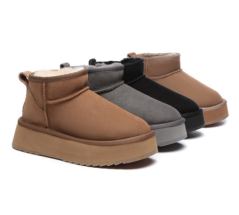 AUSTRALIAN SHEPHERD® UGG Boots Sheepskin Wool Classic Ankle Ultra Mini Platform