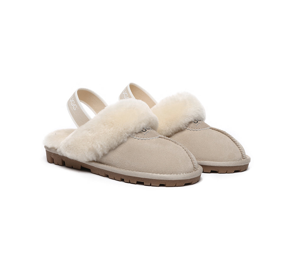 AUSTRALIAN SHEPHERD® UGG Slippers Sheepskin Wool Slingback Waffle Plus