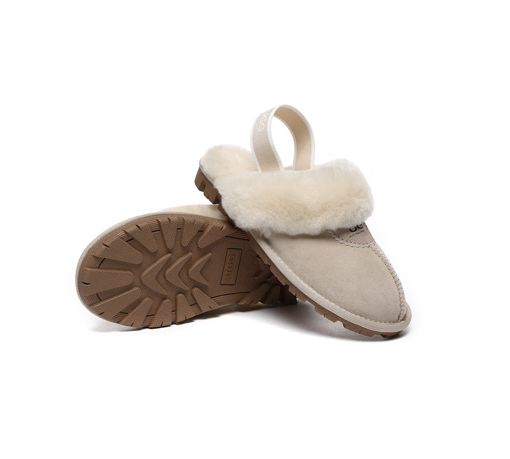 AUSTRALIAN SHEPHERD® UGG Slippers Sheepskin Wool Slingback Waffle Plus