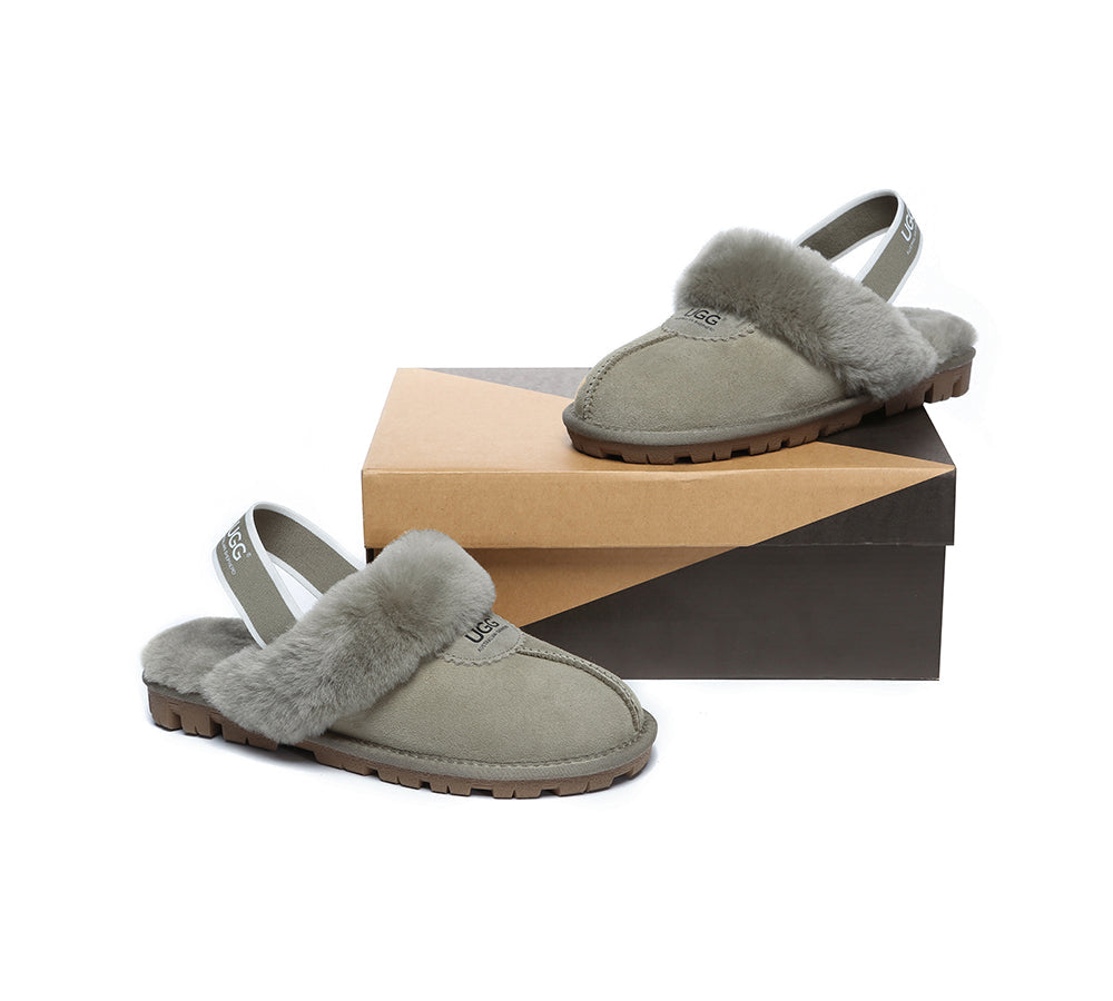 AUSTRALIAN SHEPHERD® UGG Slippers Sheepskin Wool Slingback Waffle Plus