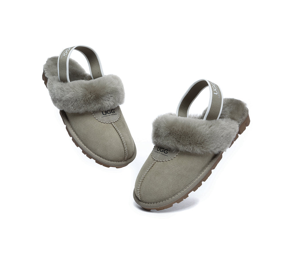 AUSTRALIAN SHEPHERD® UGG Slippers Sheepskin Wool Slingback Waffle Plus