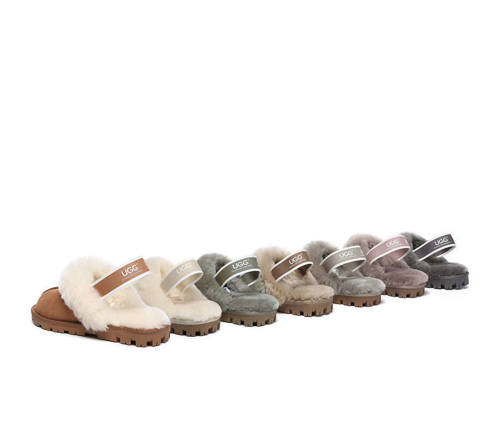 AUSTRALIAN SHEPHERD® UGG Slippers Sheepskin Wool Slingback Waffle Plus
