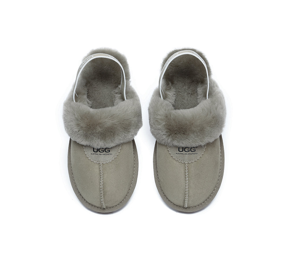 AUSTRALIAN SHEPHERD® UGG Slippers Sheepskin Wool Slingback Waffle Plus