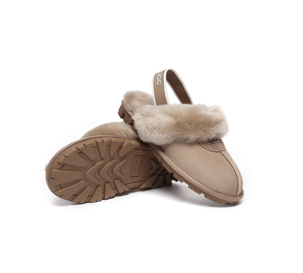 AUSTRALIAN SHEPHERD® UGG Slippers Sheepskin Wool Slingback Waffle Plus
