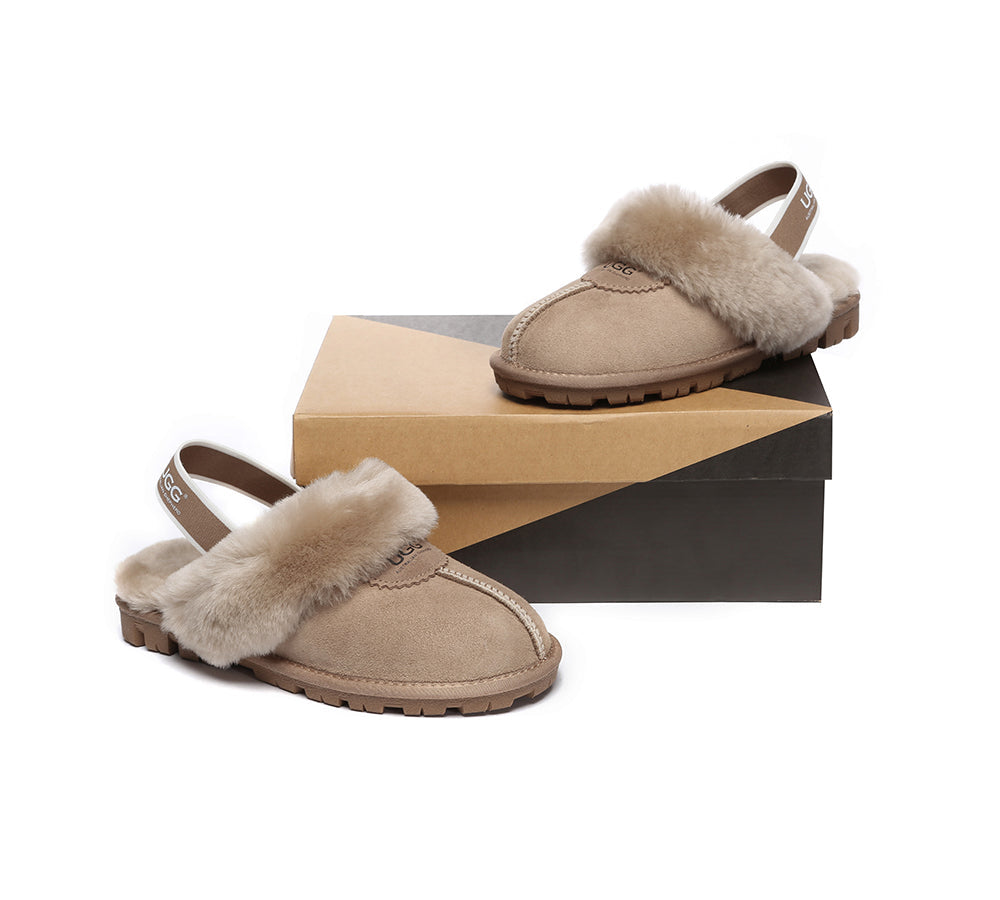AUSTRALIAN SHEPHERD® UGG Slippers Sheepskin Wool Slingback Waffle Plus