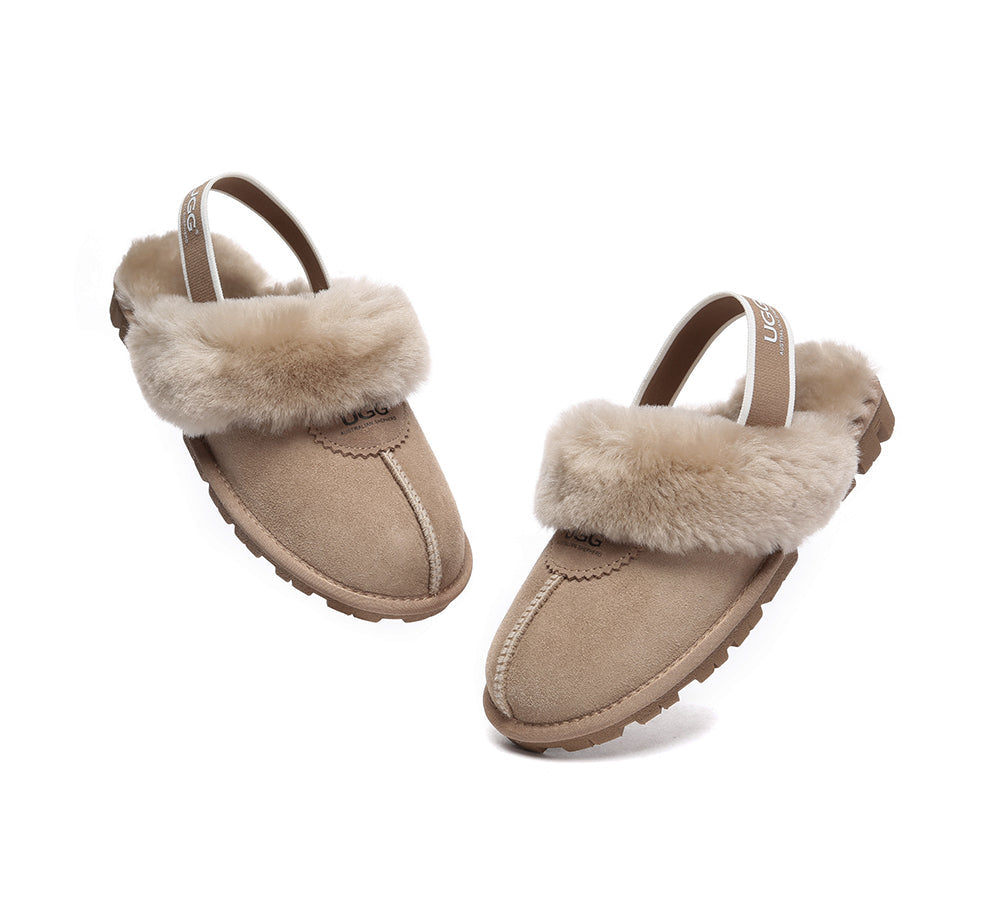 AUSTRALIAN SHEPHERD® UGG Slippers Sheepskin Wool Slingback Waffle Plus