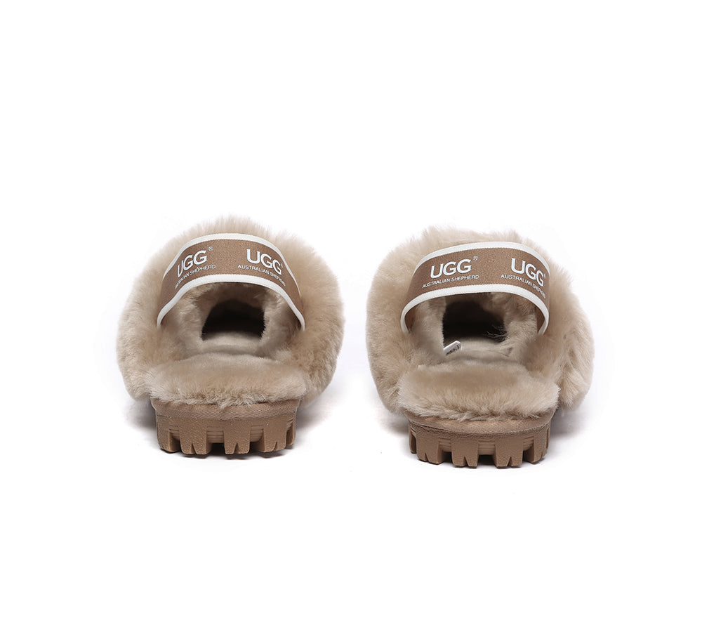 AUSTRALIAN SHEPHERD® UGG Slippers Sheepskin Wool Slingback Waffle Plus