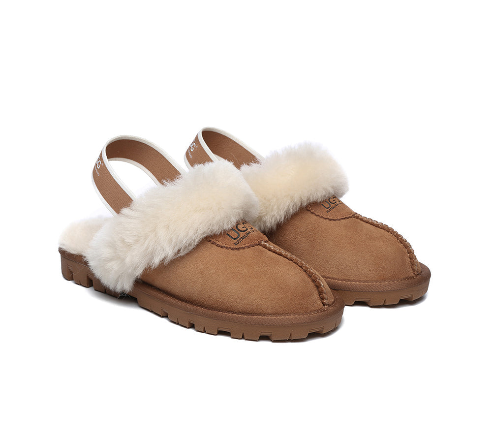 AUSTRALIAN SHEPHERD® UGG Slippers Sheepskin Wool Slingback Waffle Plus
