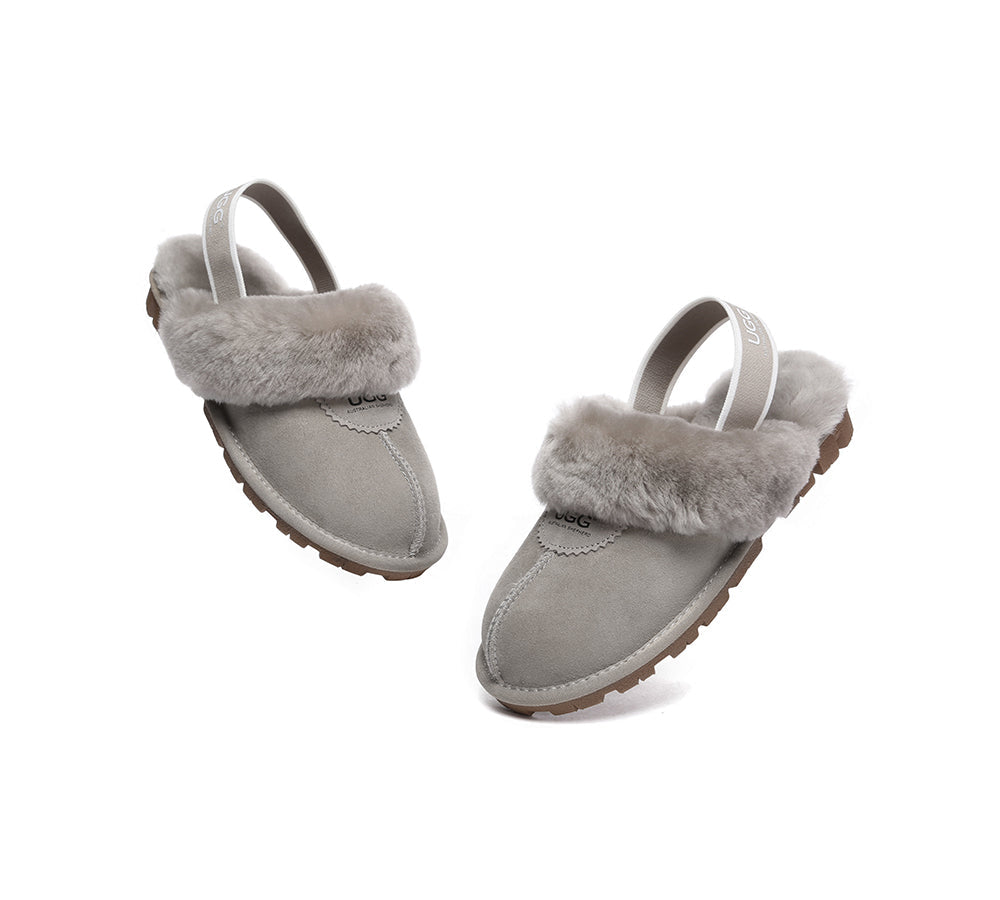AUSTRALIAN SHEPHERD® UGG Slippers Sheepskin Wool Slingback Waffle Plus