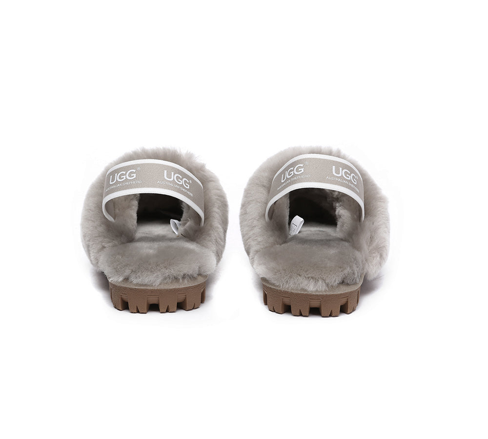 AUSTRALIAN SHEPHERD® UGG Slippers Sheepskin Wool Slingback Waffle Plus