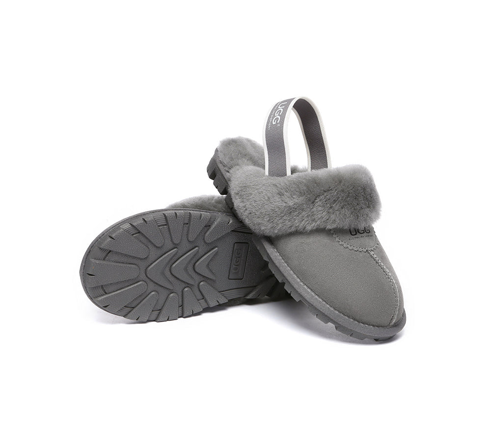 AUSTRALIAN SHEPHERD® UGG Slippers Sheepskin Wool Slingback Waffle Plus