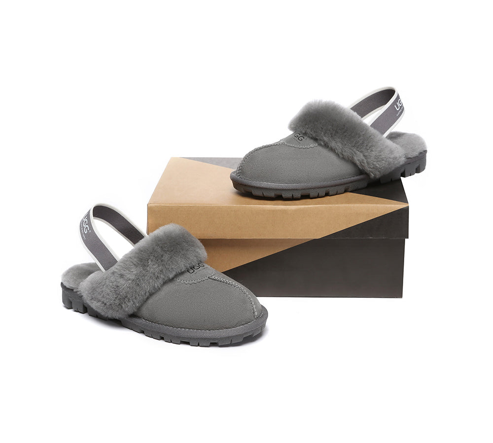 AUSTRALIAN SHEPHERD® UGG Slippers Sheepskin Wool Slingback Waffle Plus