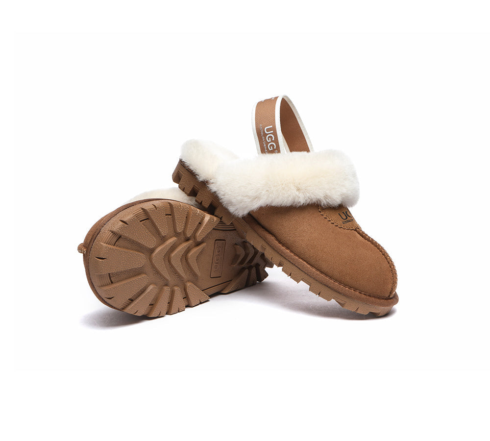 AUSTRALIAN SHEPHERD® UGG Slippers Sheepskin Wool Slingback Waffle Plus