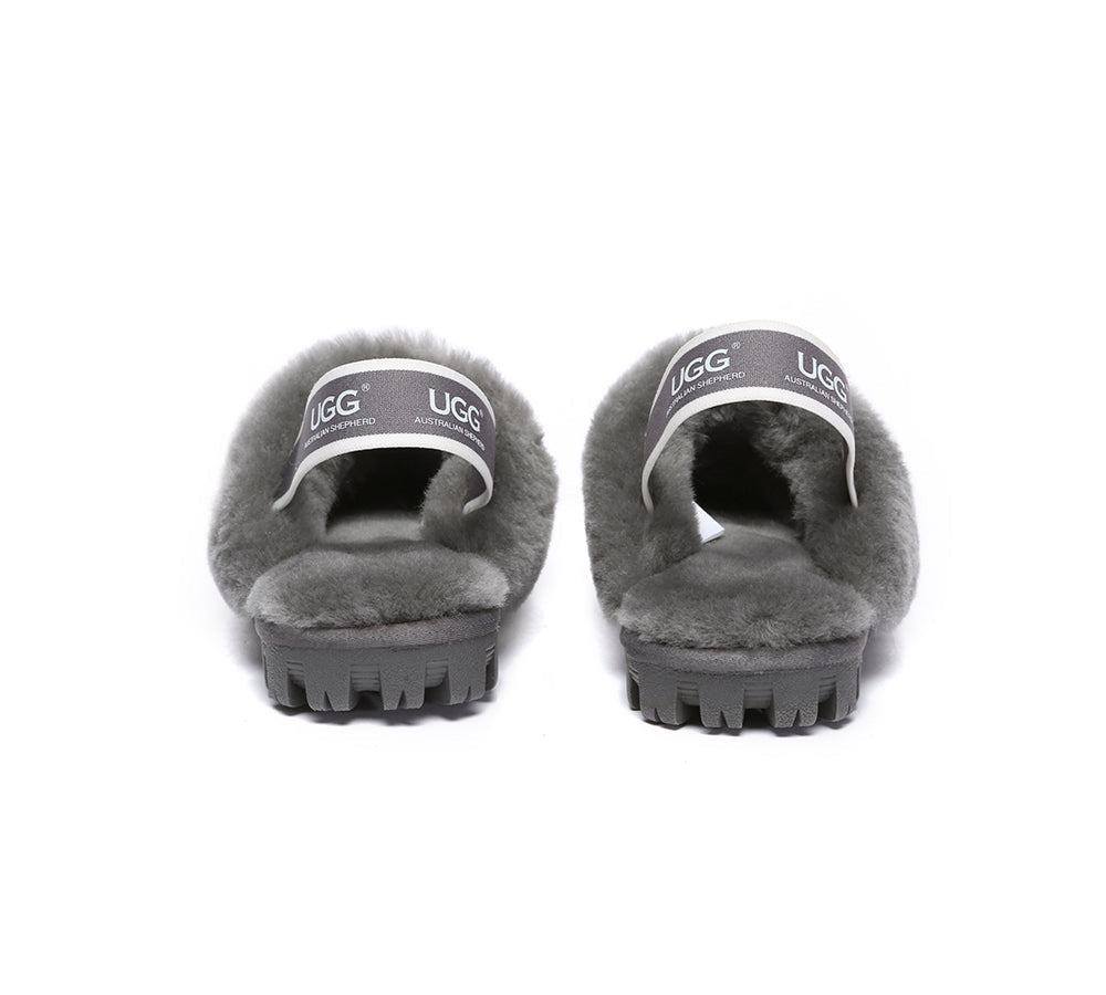 AUSTRALIAN SHEPHERD® UGG Slippers Sheepskin Wool Slingback Waffle Plus