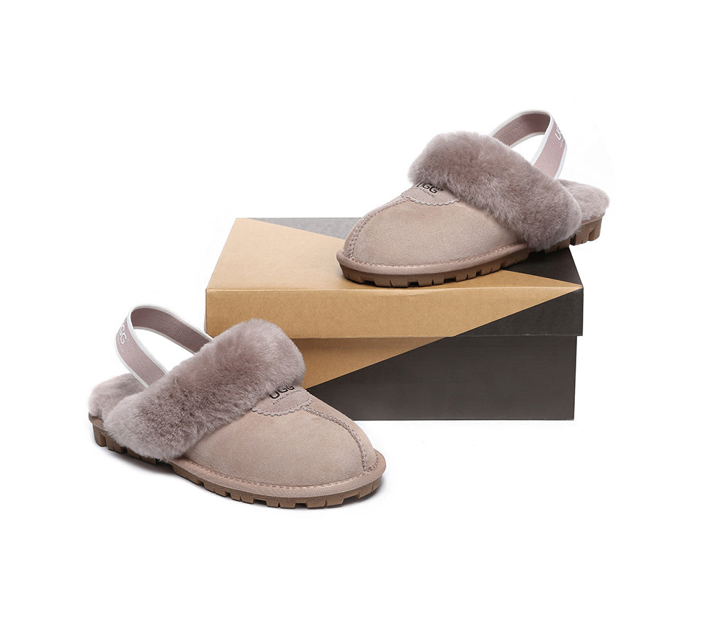 AUSTRALIAN SHEPHERD® UGG Slippers Sheepskin Wool Slingback Waffle Plus