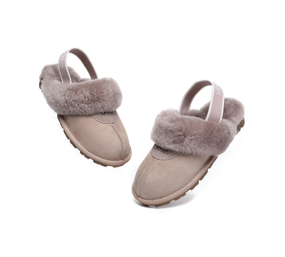 AUSTRALIAN SHEPHERD® UGG Slippers Sheepskin Wool Slingback Waffle Plus