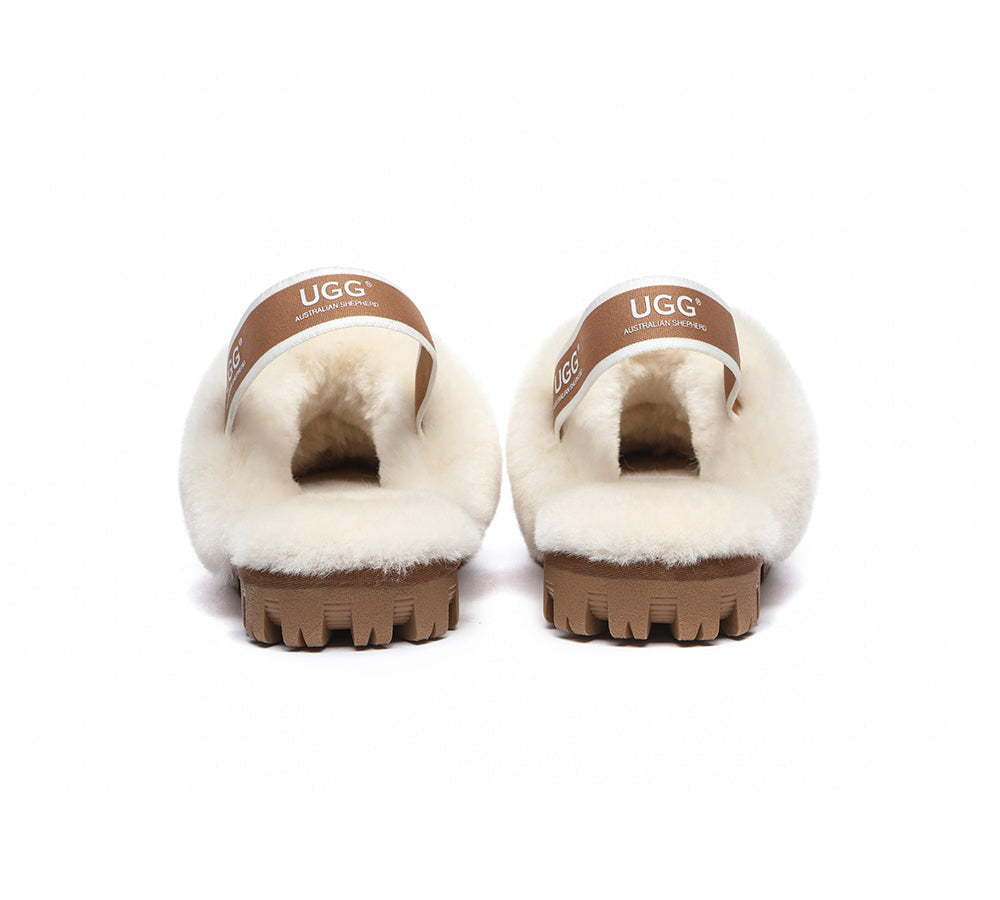 AUSTRALIAN SHEPHERD® UGG Slippers Sheepskin Wool Slingback Waffle Plus