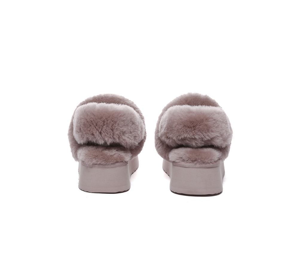AUSTRALIAN SHEPHERD® 3-Way Style UGG Slippers Women Removable Wool Strap Slingback Platform Musa