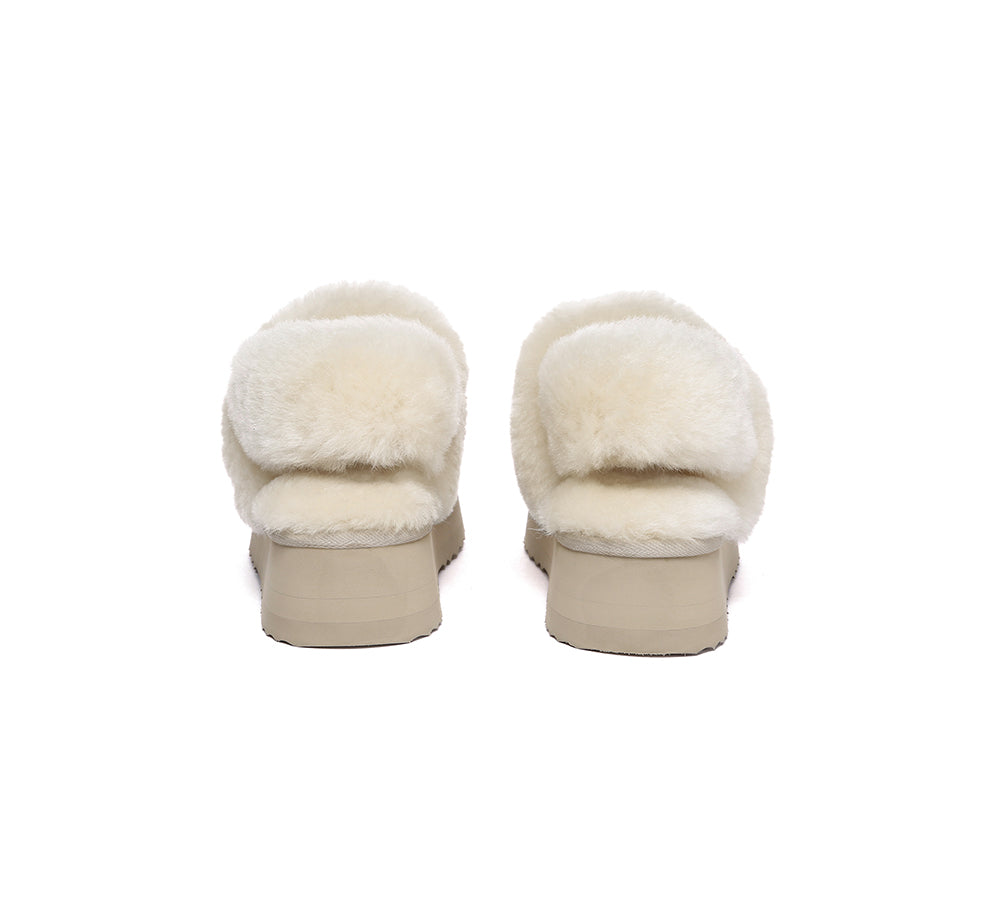 AUSTRALIAN SHEPHERD® 3-Way Style UGG Slippers Women Removable Wool Strap Slingback Platform Musa