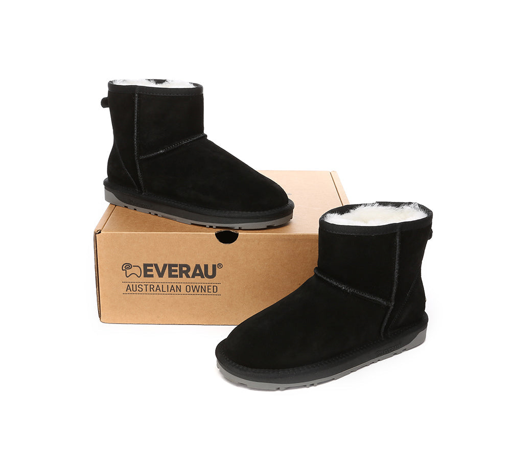 EVERAU® UGG Boots Sheepskin Wool Ankle Mini Classic Suede