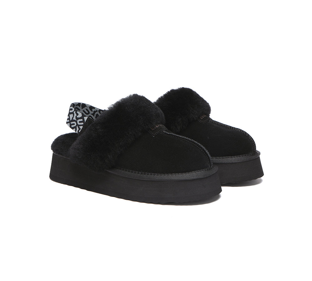 EVERAU® 2-Way Style UGG Women Removable Strap Slingback Platform Slippers Forever