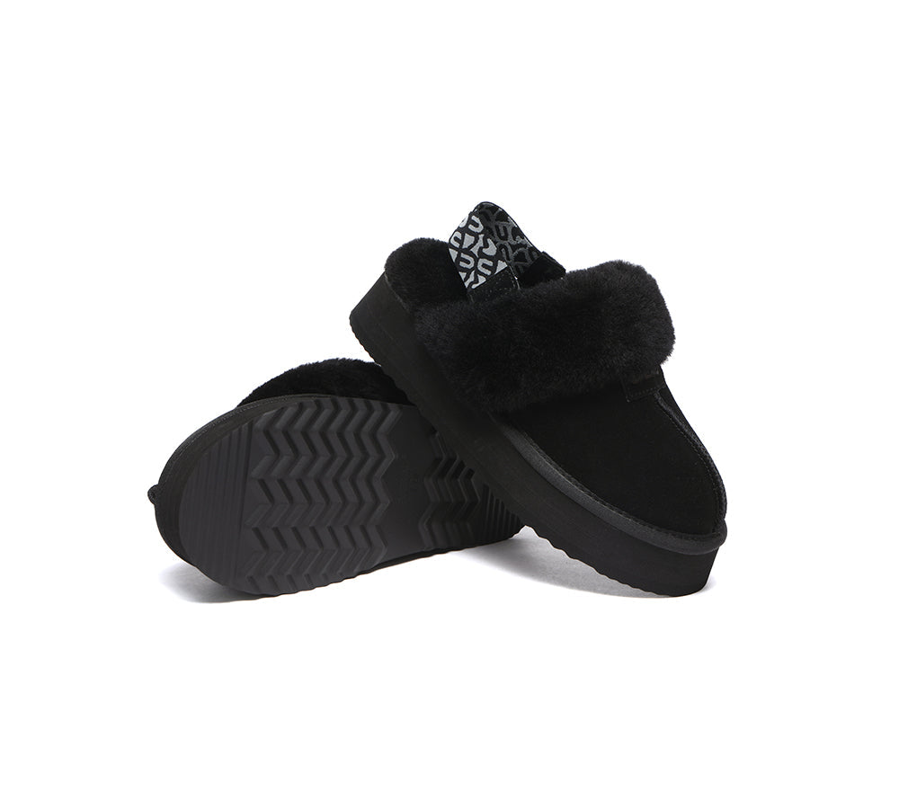 EVERAU® 2-Way Style UGG Women Removable Strap Slingback Platform Slippers Forever