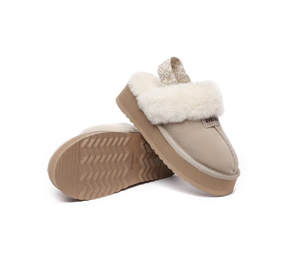 EVERAU® 2-Way Style UGG Women Removable Strap Slingback Platform Slippers Forever