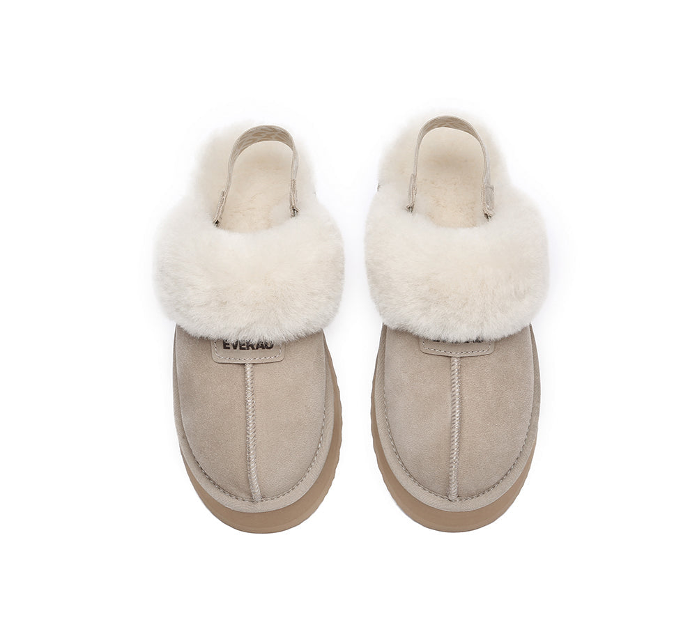 EVERAU® 2-Way Style UGG Women Removable Strap Slingback Platform Slippers Forever