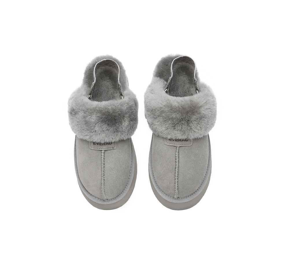 EVERAU® 2-Way Style UGG Women Removable Strap Slingback Platform Slippers Forever