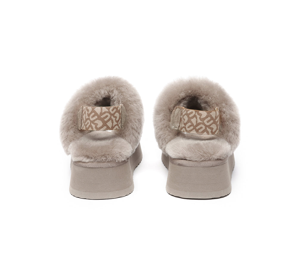 EVERAU® 2-Way Style UGG Women Removable Strap Slingback Platform Slippers Forever
