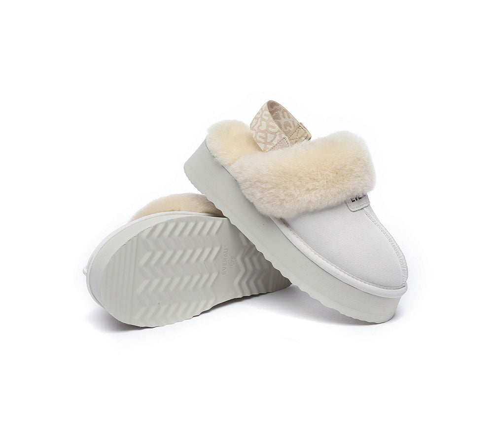 EVERAU® 2-Way Style UGG Women Removable Strap Slingback Platform Slippers Forever