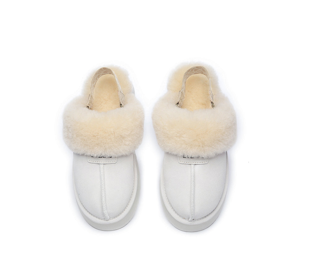 EVERAU® 2-Way Style UGG Women Removable Strap Slingback Platform Slippers Forever