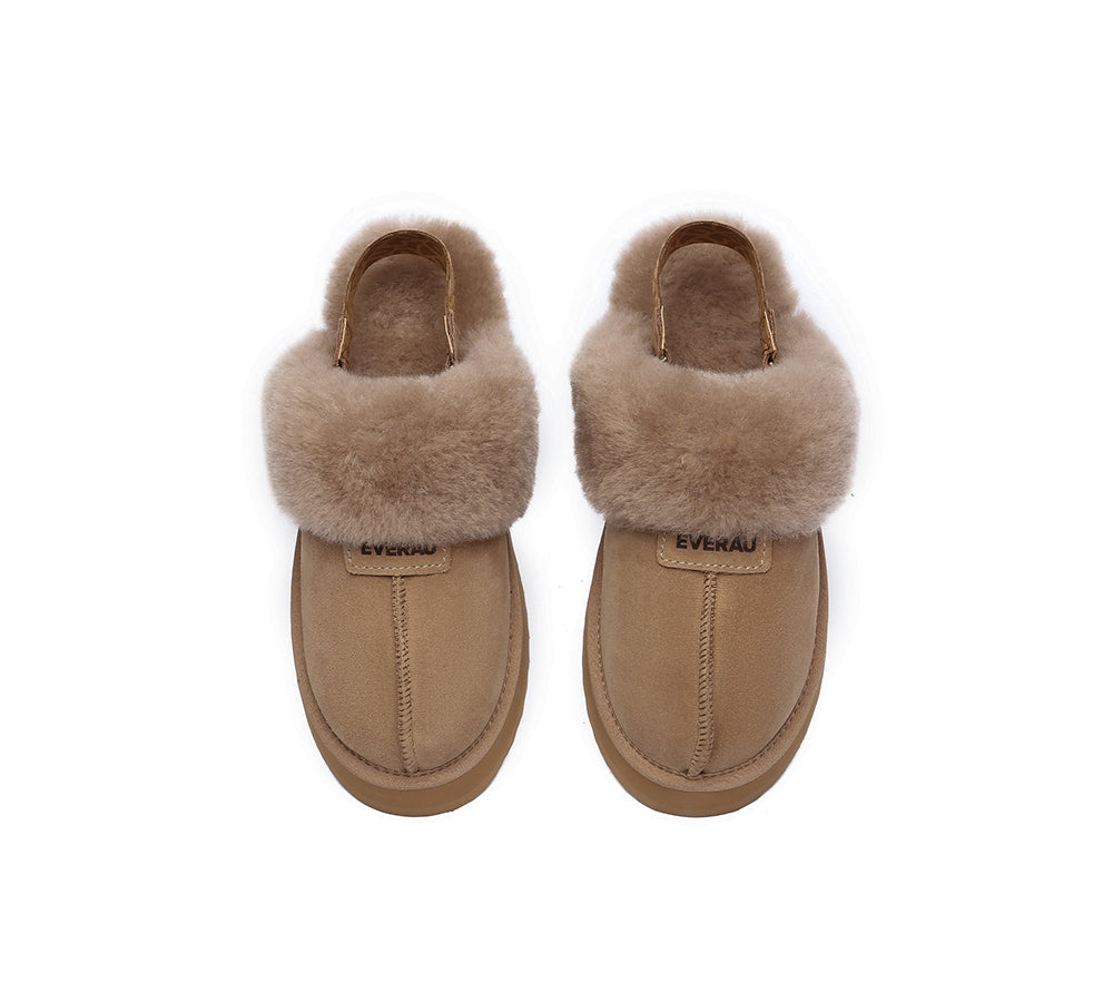 EVERAU® 2-Way Style UGG Women Removable Strap Slingback Platform Slippers Forever
