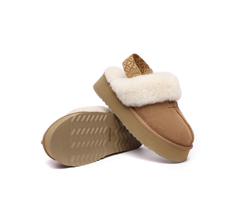 EVERAU® 2-Way Style UGG Women Removable Strap Slingback Platform Slippers Forever