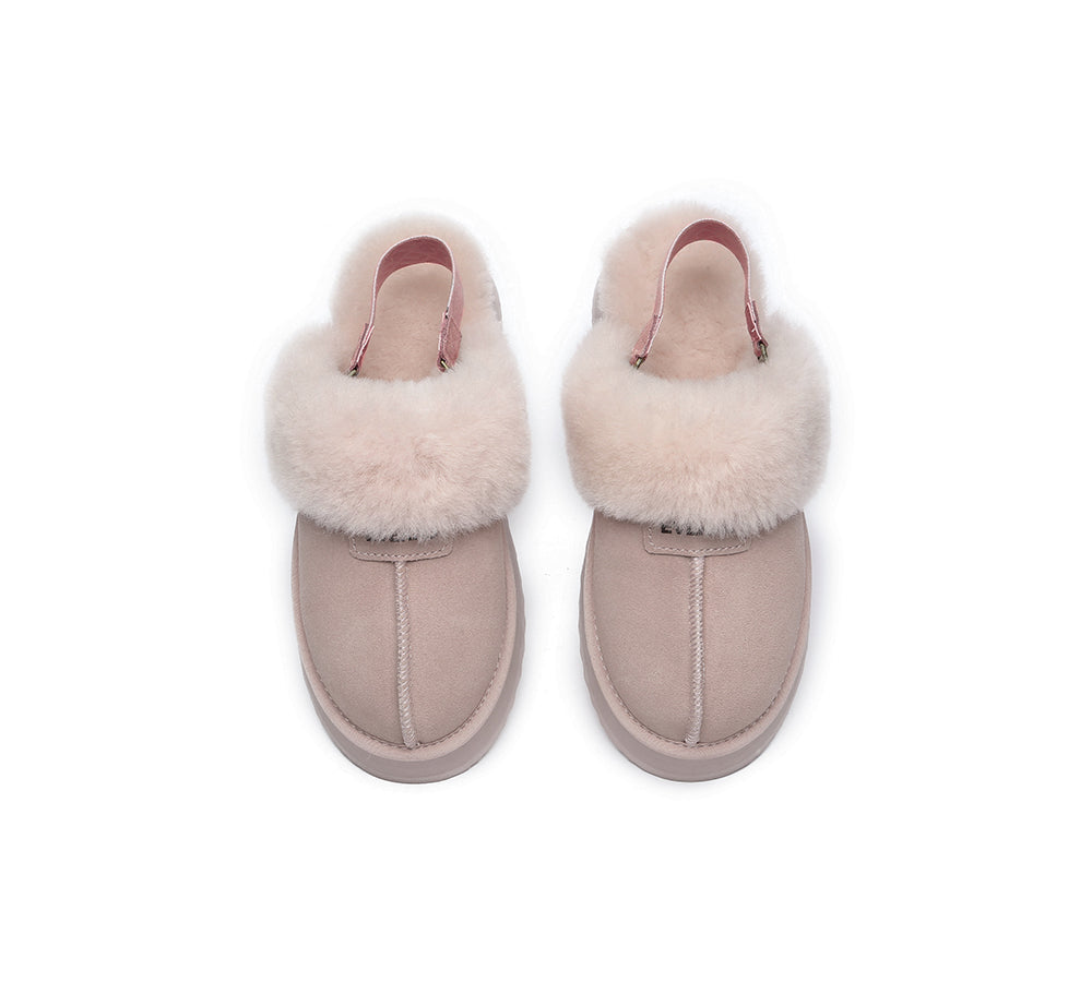 EVERAU® 2-Way Style UGG Women Removable Strap Slingback Platform Slippers Forever