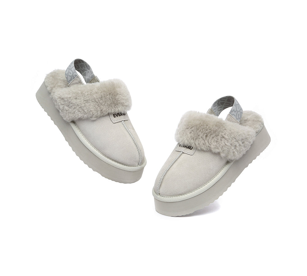 EVERAU® 2-Way Style UGG Women Removable Strap Slingback Platform Slippers Forever