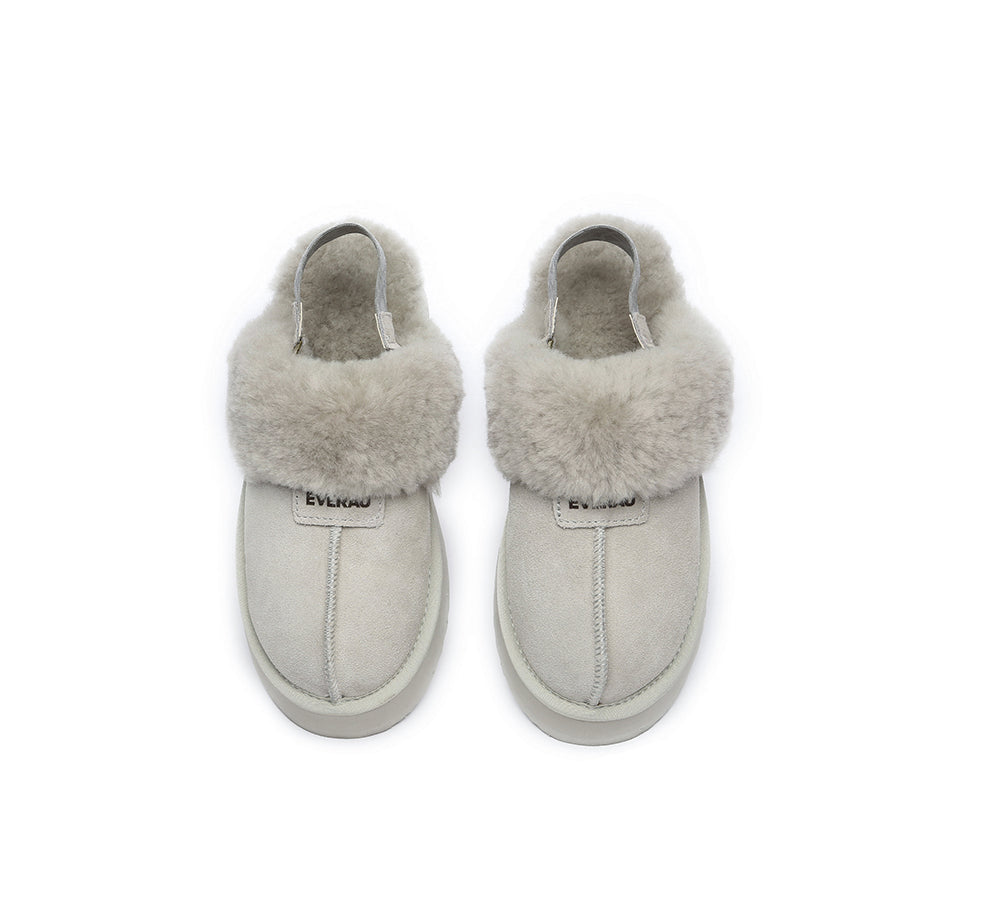 EVERAU® 2-Way Style UGG Women Removable Strap Slingback Platform Slippers Forever