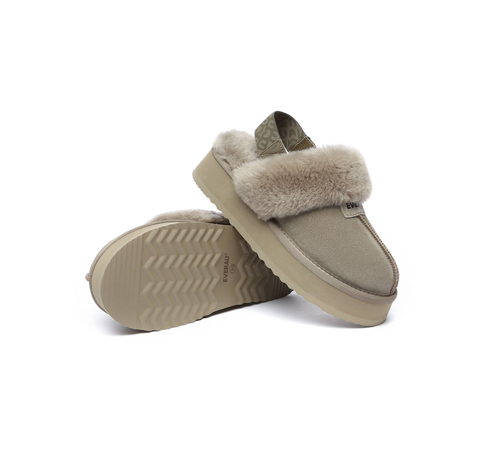 EVERAU® 2-Way Style UGG Women Removable Strap Slingback Platform Slippers Forever