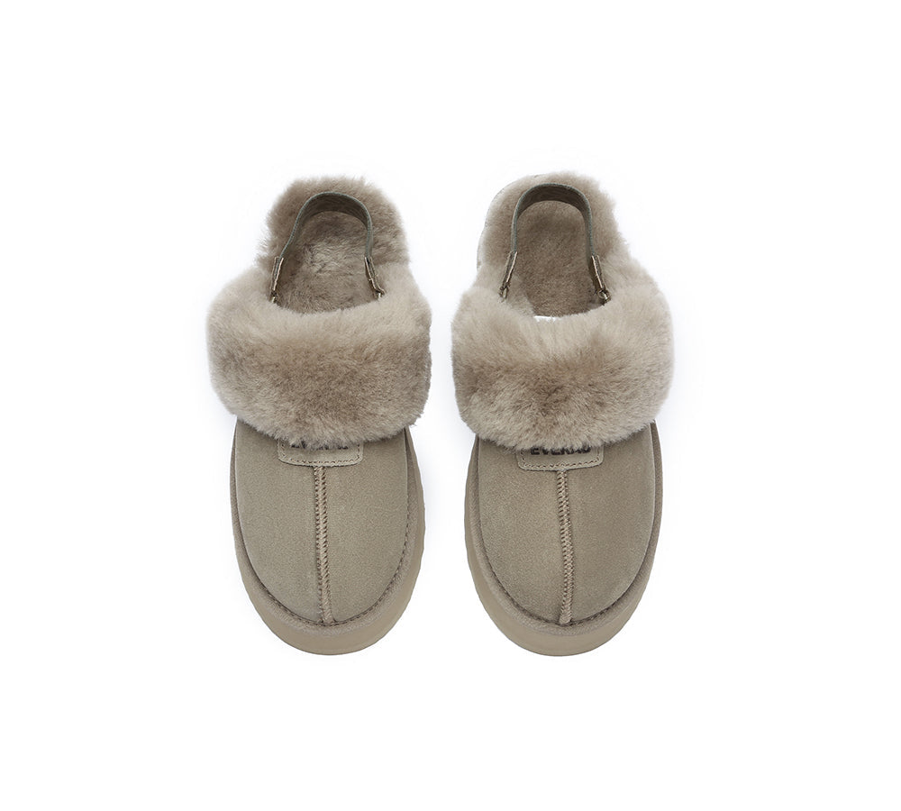 EVERAU® 2-Way Style UGG Women Removable Strap Slingback Platform Slippers Forever