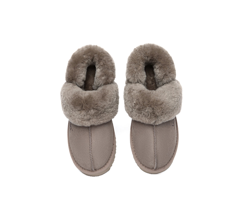 AUSTRALIAN SHEPHERD® 3-Way Style UGG Slippers Women Removable Wool Strap Slingback Muffin Fluffy